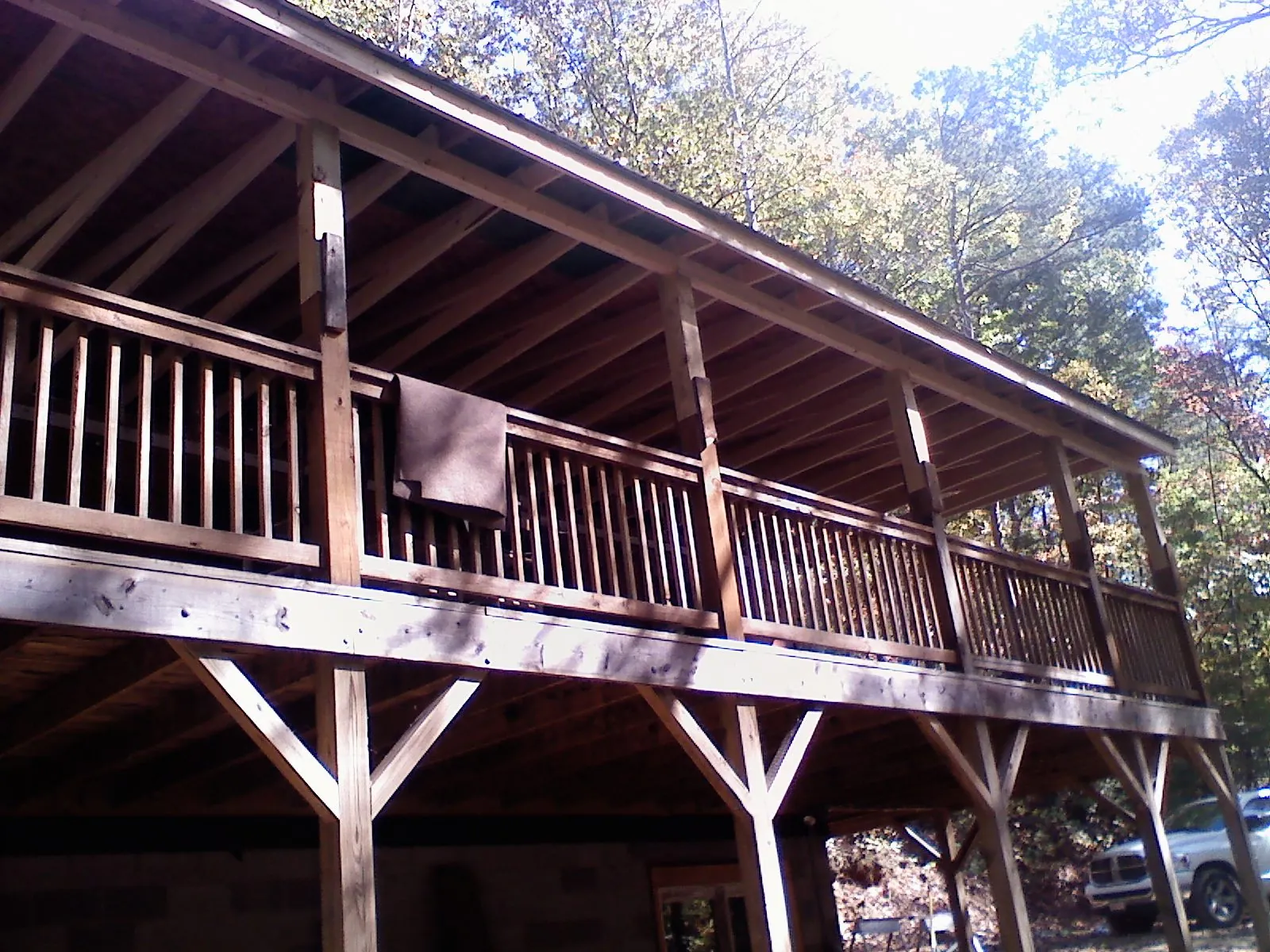 Timber framing under a new elevated porch and deck — Roof Leak Repair in Thompsontown by Roofing Brothers